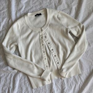 Dynamite Cream Button-Up Cardigan